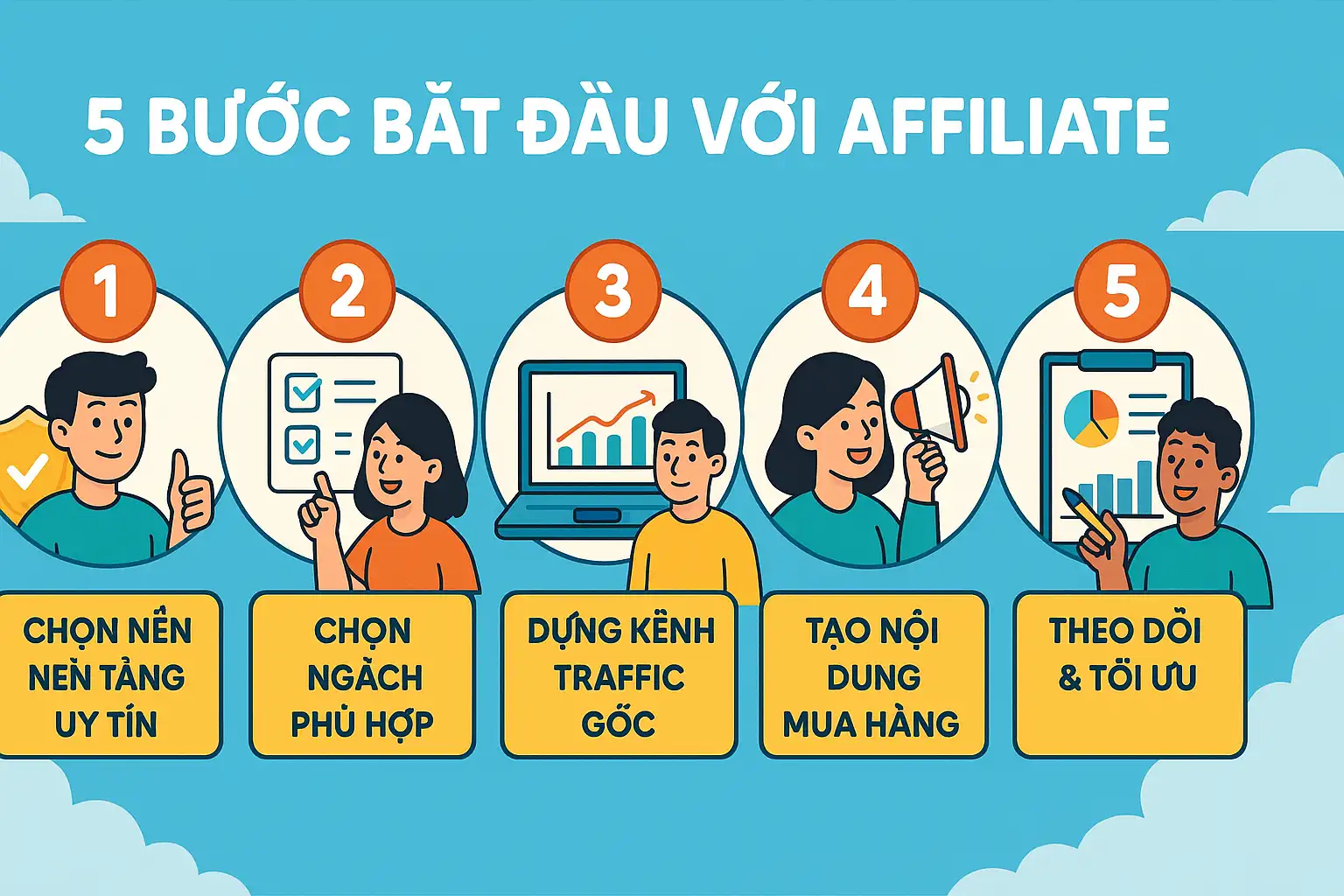 Các bước kiếm tiền online với affiliate marketing